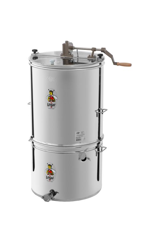 Logar 4-frame honey extractor, hand drive with sieve can, 30x48, tank diameter 52 cm