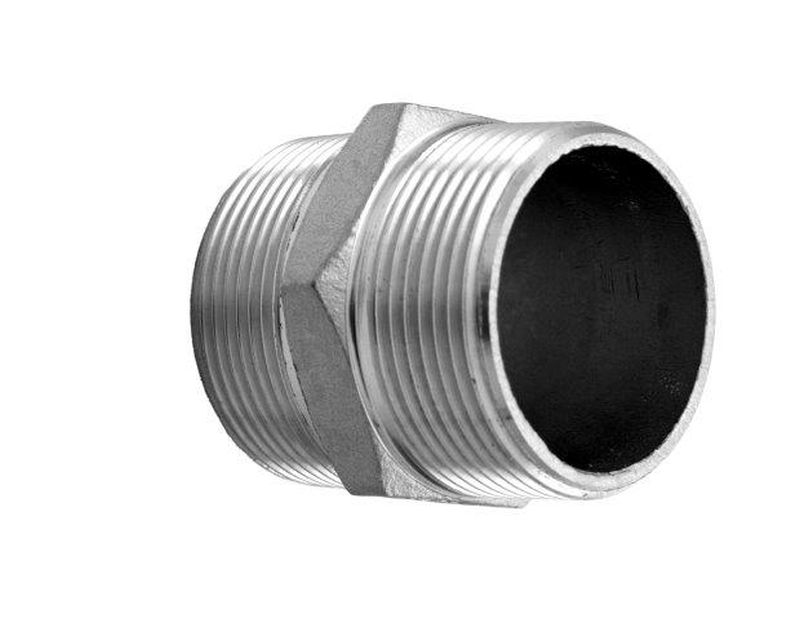 Double nipple 6/4" AISI 304 stainless steel