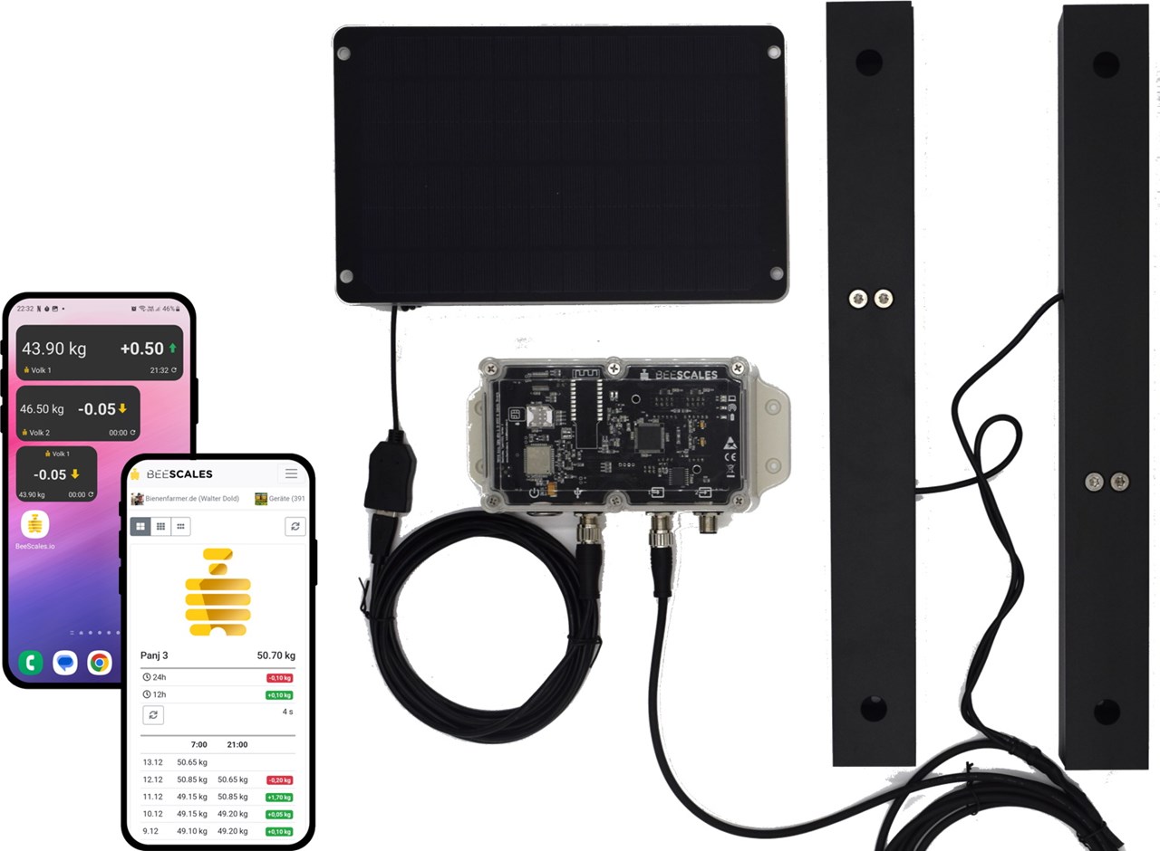 Hive scale for monitoring one hive + GPS and theft alarm, 4G NB-IoT