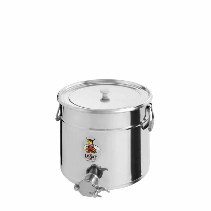 Logar Filling Container 25 kg, Stainless Steel Valve, Resting Lid
