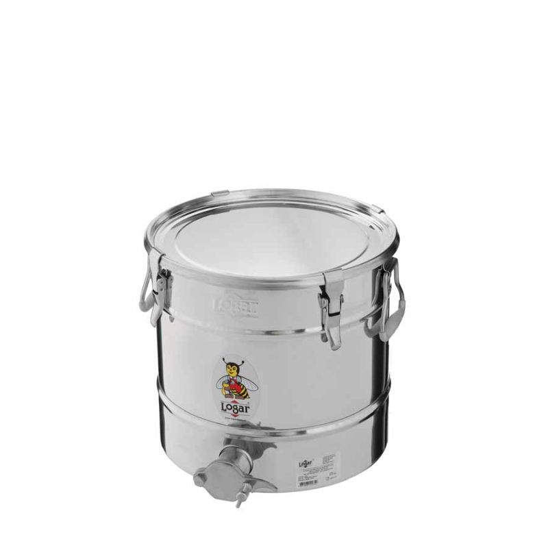 Logar Filling Tank 25 kg with Sloping Bottom, 4 Clamp Closures